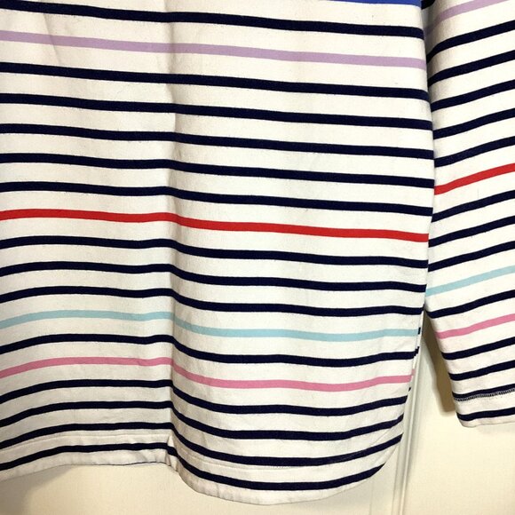 T by Talbots Women's White Striped Long Sleeve Pullover Top Stretchy Size LP - Picture 6 of 8